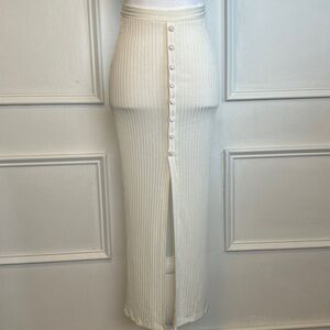 Fleur du Mal Ivory Ribbed pencil skirt sz 4